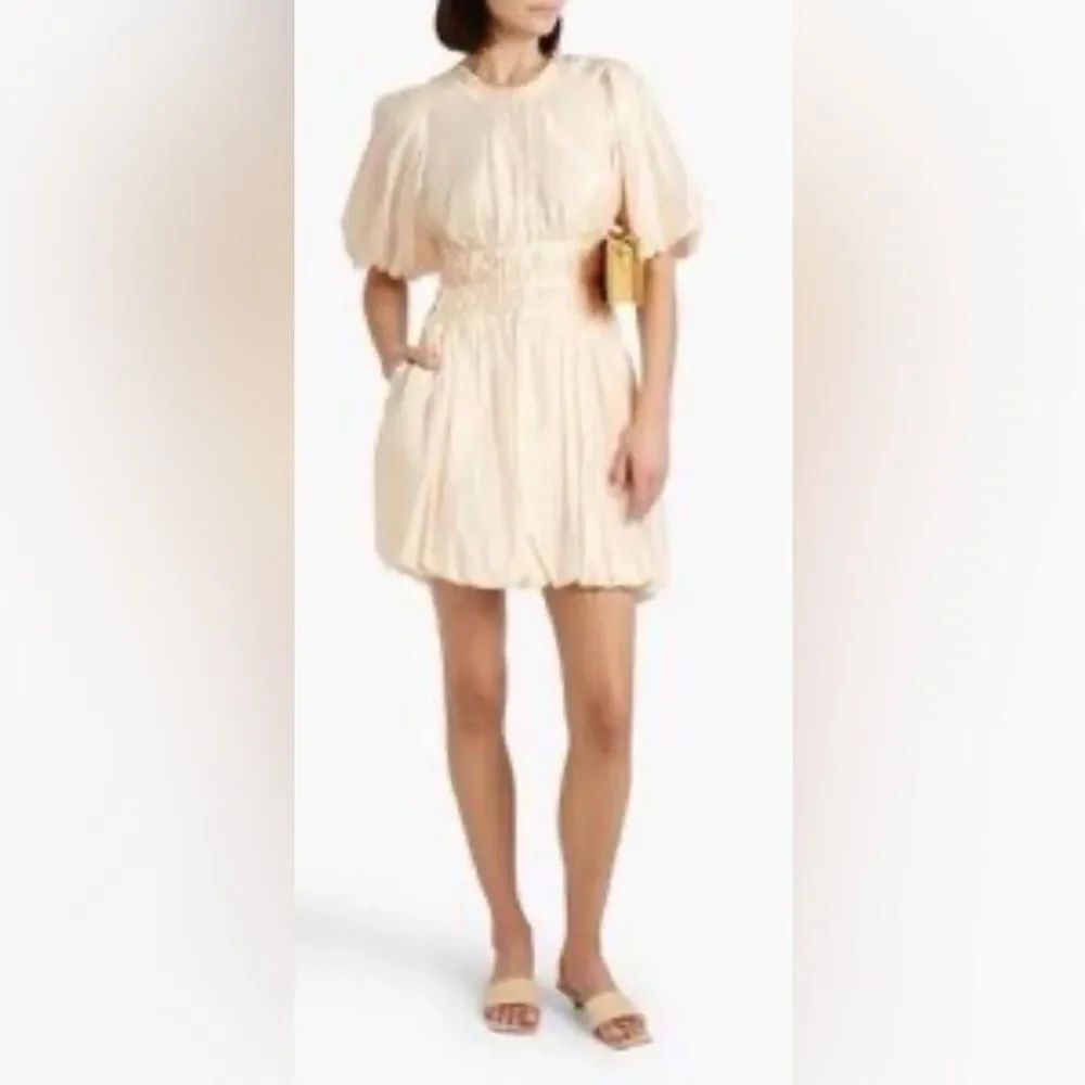 Jonathan Simkhai Echo gathered bubble hem mini dress size 6